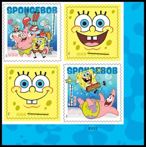 Bob Esponja Pantalones Cuadrados Forever Placa Bloque de 4 Scott #6025-6028 Av 8/1/25 EE. UU. - Imagen 1 de 1