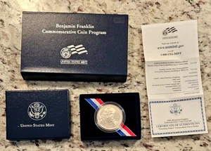 2006 P Benjamin Franklin Founding Father Commemorative Dollar $1 BU/UNC OGP/COA - Picture 1 of 3
