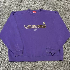 Sudadera Minnesota Vikings Años 90 Reebok Vintage Talla Grande Púrpura Bordada - Imagen 1 de 11