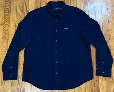 Camisa a Presión Calvin Klein Jeans Azul Marino Pana Occidental Perla 1 Bolsillo Para Hombre XL Foto 1 de 4