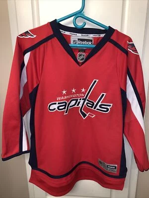 STITCHED SEWN REEBOK WASHINGTON CAPITALS HOCKEY JERSEY HOME YOUTH L/XL NHL - Image 1 of 4