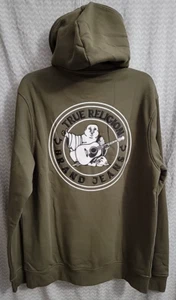 True Religion Green Fleece Hoodie Buddha Logo Men's XL Zip Up Sweatshirt - Picture 1 of 3