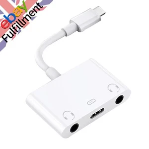 External USB-C Sound Card Type-C to 3.5mm Connecter Cable Headphone Mic Adapter - Picture 1 of 12