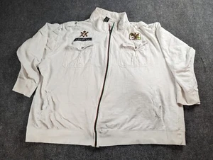 Avirex Track Jacket Mens Size 4X White Full Zip Spellout Vintage - Picture 1 of 14