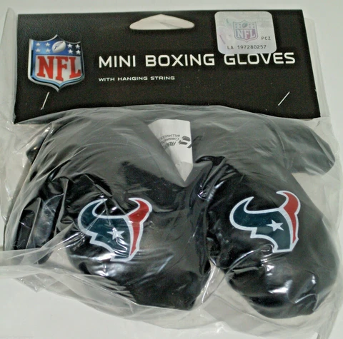NFL Houston Texans 4 Inch Mini Boxing Gloves for Mirror by Fremont Die Cover