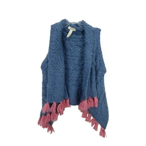 Matilda Jane Girls Mirror Image Blue Knit with Pink Tassel Vest Size 8 - Picture 1 of 10