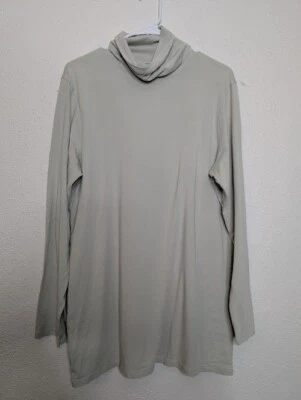 Túnica verde estándar universal para mujer mediana acanalada cuello alto suave pulóver top Foto 1 de 4