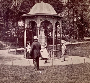 Iron Spring ~ Fairmont Park ~ Old Photo Stereoview ~ Philadelphia, Pennsylvania - Picture 1 of 5