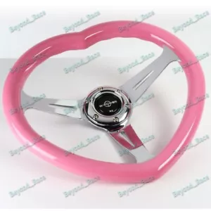JDM Heart Shaped Racing Steering Wheel Universal Car ABS Steer Wheel New - Picture 1 of 7