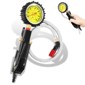 Tire Inflator with Pressure Gauge 0-60PSI High Flow Air Chuck & Compressor Assy - Picture 1 of 8