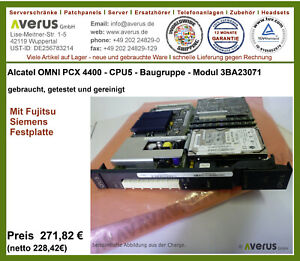 Alcatel OMNI PCX 4400 CPU5 Baugruppe 3BA23071 / mit Festpl. / Rg. incl. MwSt.