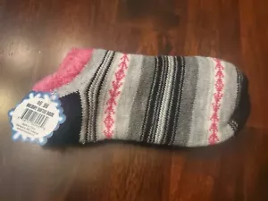Christmas Holiday Cozie Ankle SOCK 'Pink, Black and Grey' Design NWT! OSFM - Picture 1 of 4