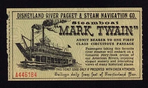 Vintage Disneyland Mark Twain Steamboat Green Ticket Stub - Bild 1 von 3