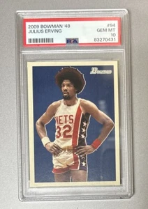 2009 Bowman ‘48 Basketball Julius Erving New Jersey Nets Card #94 PSA 10 - Picture 1 of 2