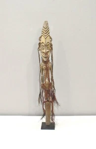 Tapón de flauta cabeza de madera de bambú de Papúa Nueva Guinea tribu Mameri - Imagen 1 de 4
