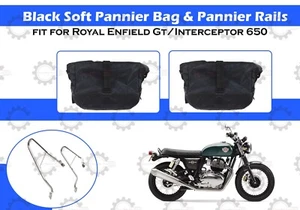 Negro "Alforja suave y rieles de alforja Royal Enfield Gt & Interceptor 650" - Imagen 1 de 15