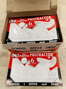 24 Clear Plastic Protractors With French Curves Triangles Ruler & Circle Gauges - Picture 1 of 9