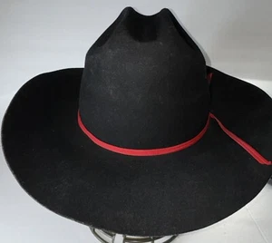 Vintage Cattlemen Trail Boss RANCHWEAR Tru-West Black Wool Western Hat 7 3/8 - Picture 1 of 11