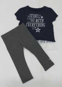 NFL Dallas Cowboys Girl's Toddler Shirt Stars go with Everything and Leggings 2T - Picture 1 of 8