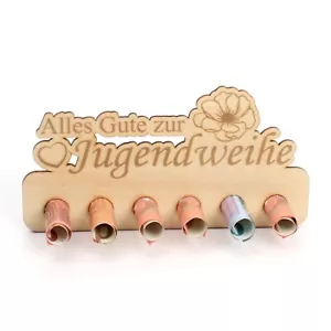Geldgeschenk zur Jugendweihe - Geldscheinhalter aus Holz - Bild 1 von 9