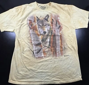The Mountain Herren 3XL 2011 Wolf Trees Grafik T-Shirt gelb Batik SS - Bild 1 von 6