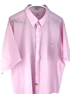 Camisa de manga corta ROSA abotonada de sarga de secado rápido sin arrugas Izod talla 18 - Imagen 1 de 8