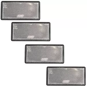 Weiß Groß/Klar Reflektor 4er-Pack Anhänger Zaun Tor Pfosten Selbstklebend TR213 - Bild 1 von 1