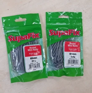2 Packs of 250 grams Bright Finish Round Wire Nails 65mm - Picture 1 of 2