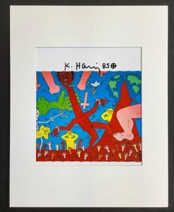 KEITH HARING - 11x14 inch Matted Print - FRAME READY - Hand Signed Signature - Picture 1 of 12