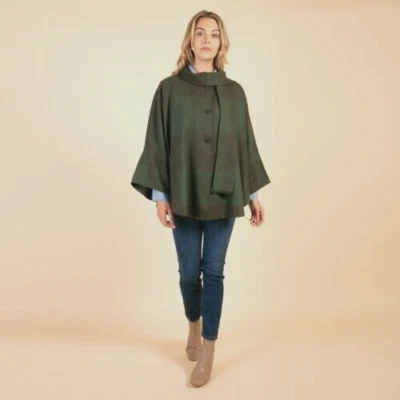 Poncho con Capa 100% Lana Triona Design Donegal Trisha Hecho en Irlanda Look Lagan Foto 1 de 4