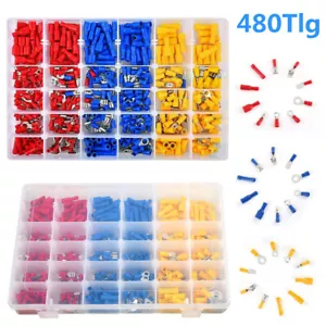 480 tlg. Kabelschuhe Sortiment Box Auto KFZ Steckverbinder Flachstecker Set - Bild 1 von 12