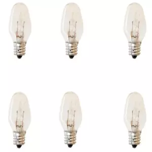 6 pack Clear C7 Night Light Bulb 4-Watt - Picture 1 of 2