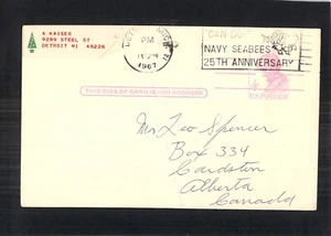 D7960 USA PU1967 Navy Seabees Slogan Prestamped Postcard - Picture 1 of 2