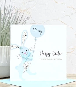 Tarjeta de Pascua personalizada hecha a mano para niños/primera primera tarjeta de Pascua hijo nieto sobrino - Imagen 1 de 2