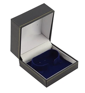 Jewellers Wholesale Watch Boxes 50 x Blue Leatherette Watch Bangle C-Clip Boxes - Picture 1 of 2