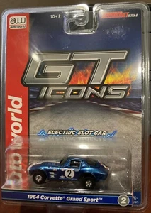 Auto World SC415 Tjet UltraG GT Icons 1964 Corvette Grand Sport # 2 HO Slot Car - Imagen 1 de 2