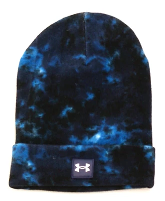 Under Armour Men's One Size Blue Black Marled Knit Cuff Beanie - Image 1 of 2