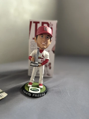 David Freese 2011 World Series MVP Cardinals 2012 Bobblehead SGA w/ Game Ticket Cover