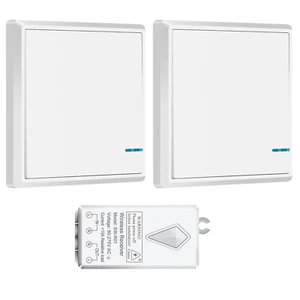 Wireless Light Switch and Receiver Kit Remote Control No Wiring 2Switch&Receiver - Picture 1 of 12