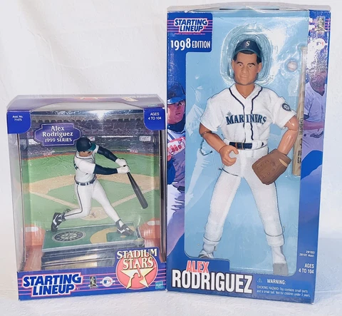 2 VTG 1998-99 STARTING LINEUP Alex Rodriguez SEATLE MARINERS Action Figurine NIB Cover
