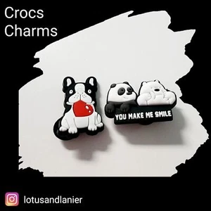 Shoe Charms French Bulldog Charms Set of 2 - Picture 1 of 2
