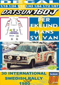 DECAL DATSUN 160J P.EKLUND SWEDISH R 1980 8th (08) - Picture 1 of 1