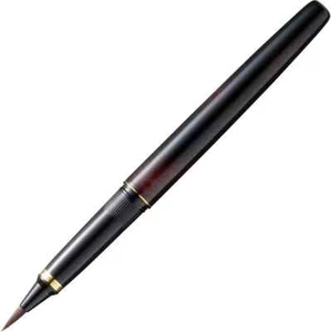 Kuretake Brush Pen Fountain Pen Real Hair Bekko tone Red DW140-50 Japan - Picture 1 of 5