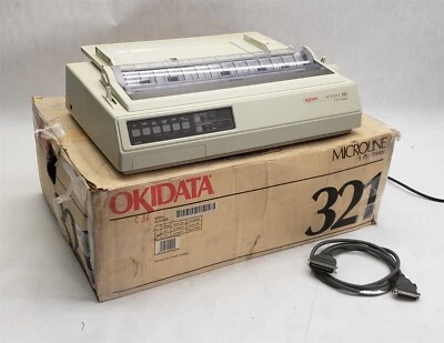 Oki OkiData Microline 321 9-Pin Dot Matrix Printer GE8253A w/ Original Box - Image 1 of 4