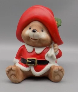 Oso de peluche vintage Homco Santa con sombrero y saco de juguete retro Taiwán - Imagen 1 de 8