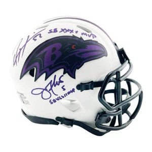 Ray Lewis and Joe Flacco Signed SB MVP Inscription Baltimore Ravens Lunar Eclips - Picture 1 of 3