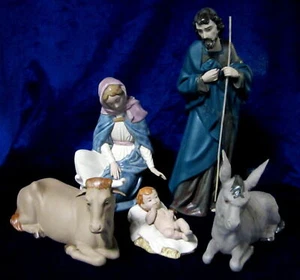 NAO VON LLADRO GRES KRIPPE NEU IN OVP WEIHNACHTEN JESUS, MARIA, JOSEPH, KALB, ESEL - Bild 1 von 7