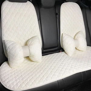 Universal Car Seat Covers Front Rear Back Breathable Mat Auto Neck Waist Pillow - Picture 1 of 25