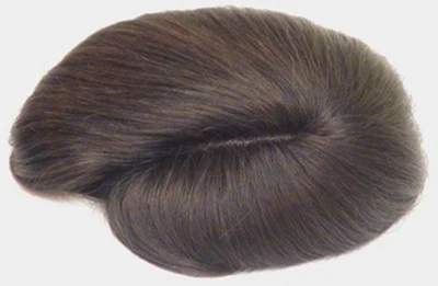 PELUCA RECTA MASCULINA PELUCA CABELLO HUMANO PARA HOMBRES BASE DE MALLA BORDE DE POLIURETANO Foto 1 de 4