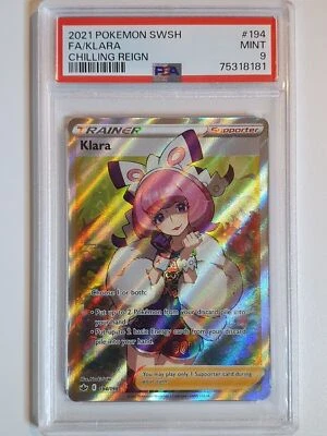 2021 Pokemon Klara 194/198Full Art Chilling Reign - PSA 9 - Image 1 of 2